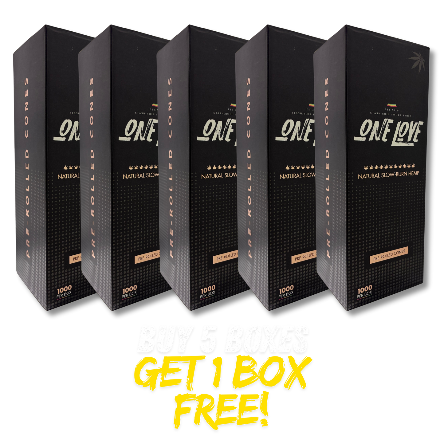 1000 x OneLove® Pre-Rolled Cones